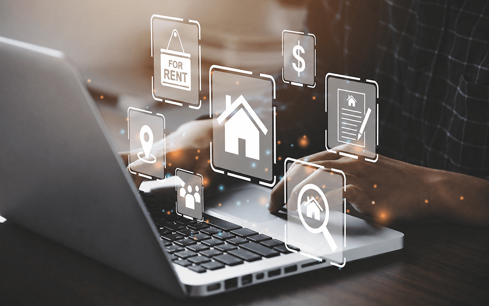 real estate agent working on computer